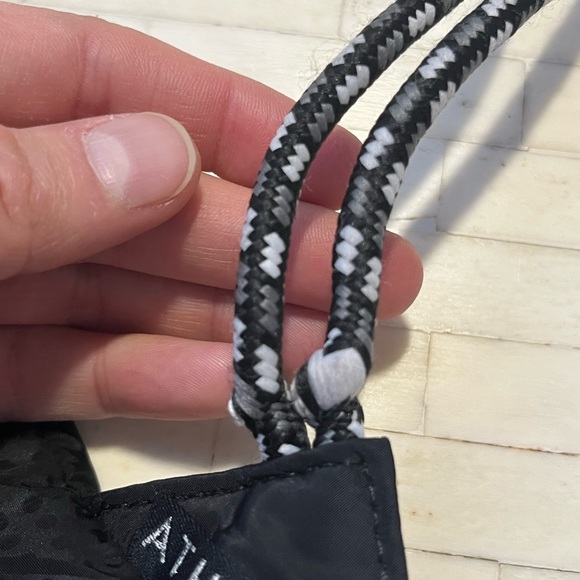 Athleta Black Patterned Drawstring Backpack - Picture 7 of 12